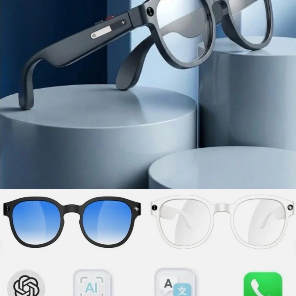 AI Smart Glasses AIMB-S1 w/ Camera Video Bluetooth Voice Assistant | New